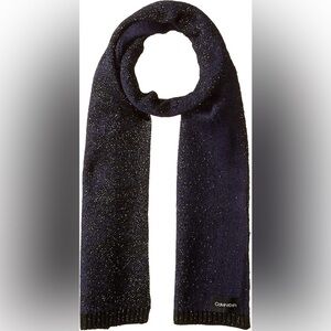 Calvin Klein womens Lurex Ombre Scarf Navy NWT 1SZ
